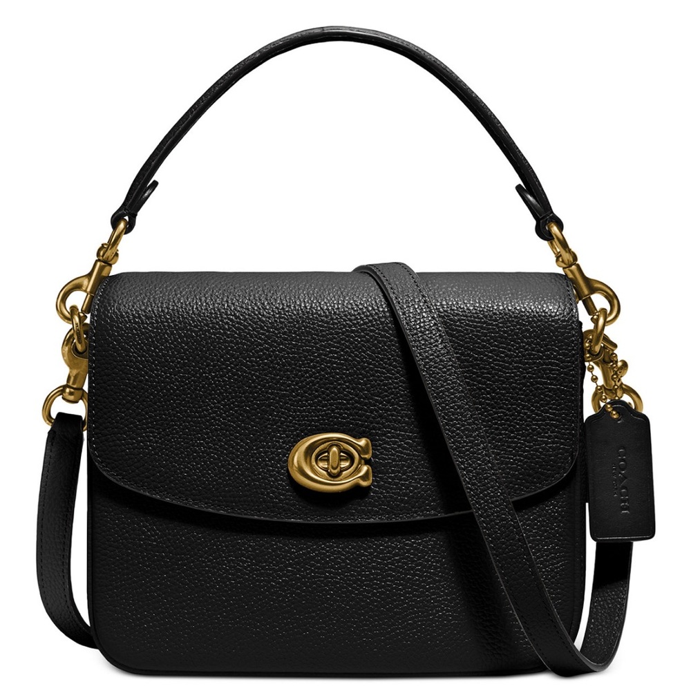 Coach Cassie black Polished Pebbled
Leather Cassie Crossbody 19